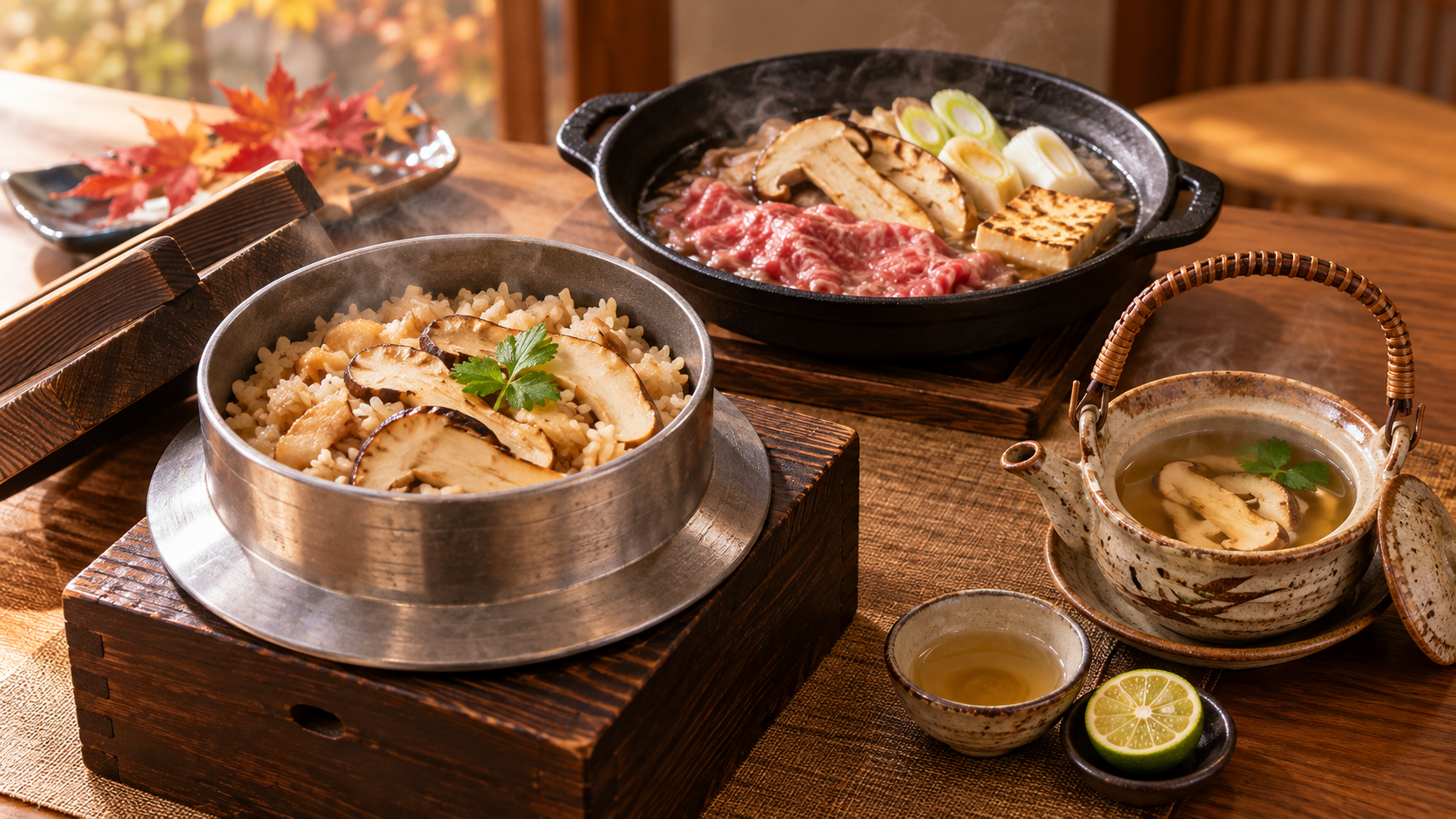 魚信本店】毎年恒例「松茸御膳」スタート｜知多牛すき焼き・土瓶蒸し