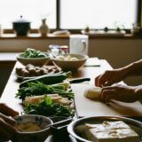 1歳のお誕生日に。一升餅の後は釜飯と手づくり豆腐でほっこりお祝い