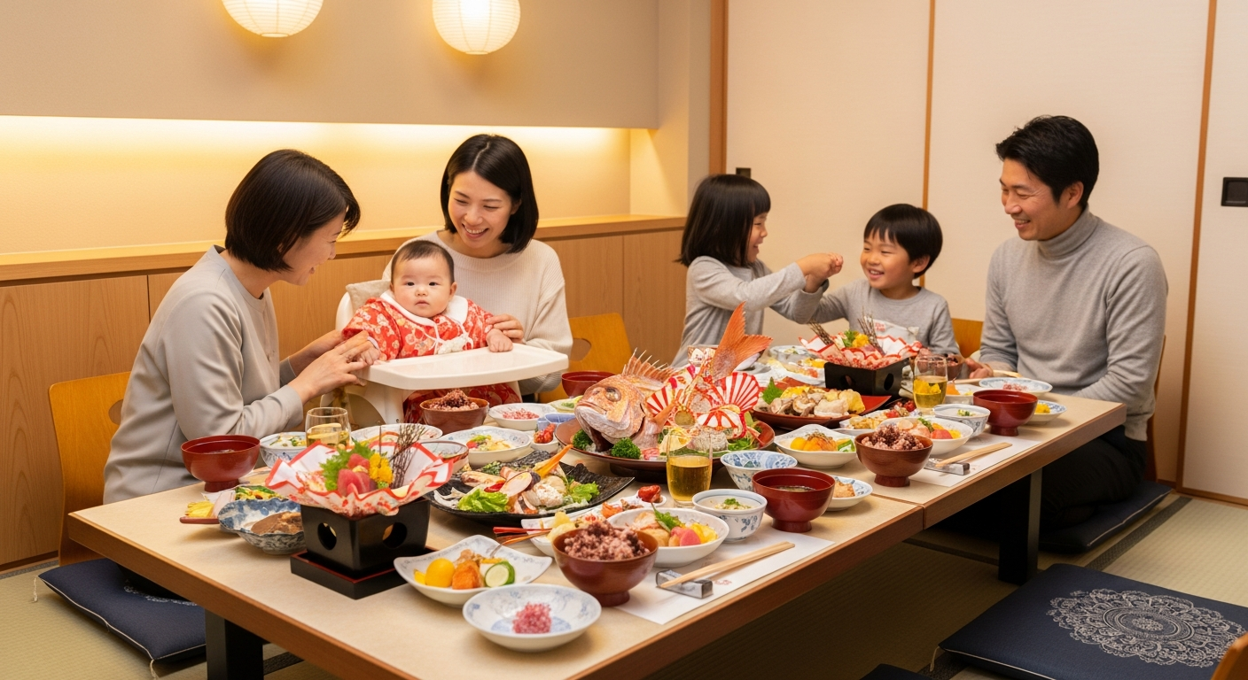 上の子がいても大丈夫。お食い初めで家族みんなが笑顔になれる個室空間