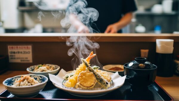 岡崎の天ぷら定食。サクサクの衣を揚げる心地よい油の音に密着してみた
