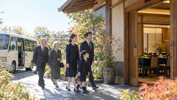 法事会食｜15名以上の送迎バス・個室・椅子席