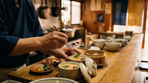 お客様の美味しいのために。岡崎の厨房で長寿祝いの茶碗蒸しを丁寧に蒸し上げる本音