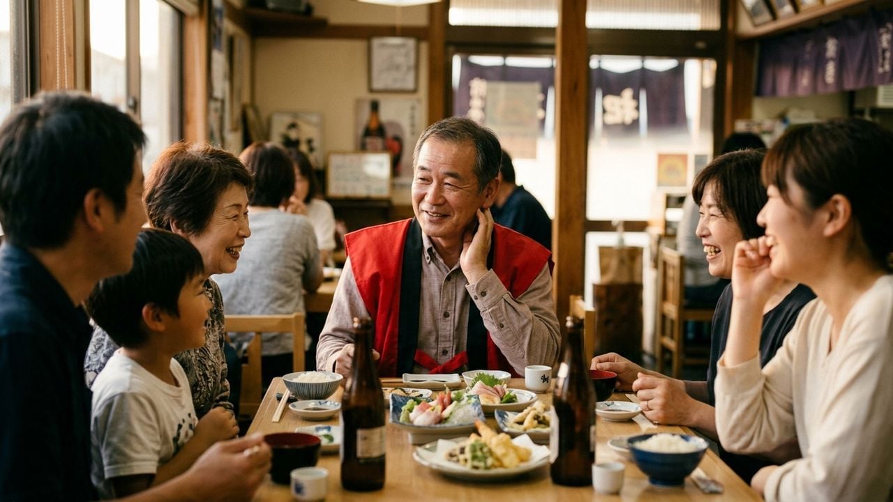 岡崎での還暦祝いディナー。赤いちゃんちゃんこを着たお父さんが照れ笑いする瞬間に密着 | 季節の魚と釜飯　魚信